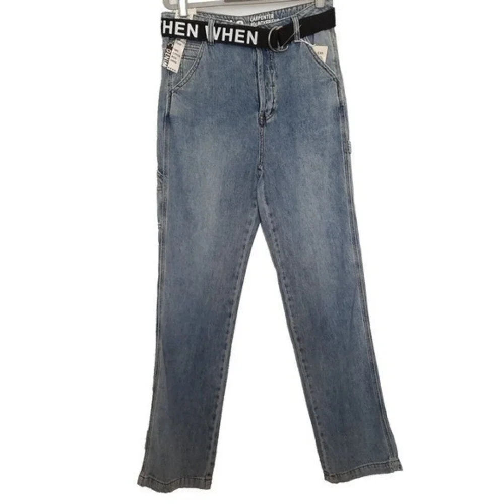 S O N G Jeans Women 29 Blue Y2K Utility Carpenter Cargo Relaxed Streetwear Denim